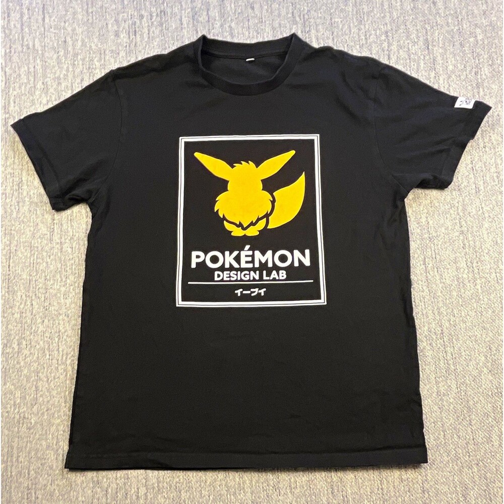Pokémon Center Shibuya Japan Design Lab Eevee Graphic T-Shirt Black Medium M